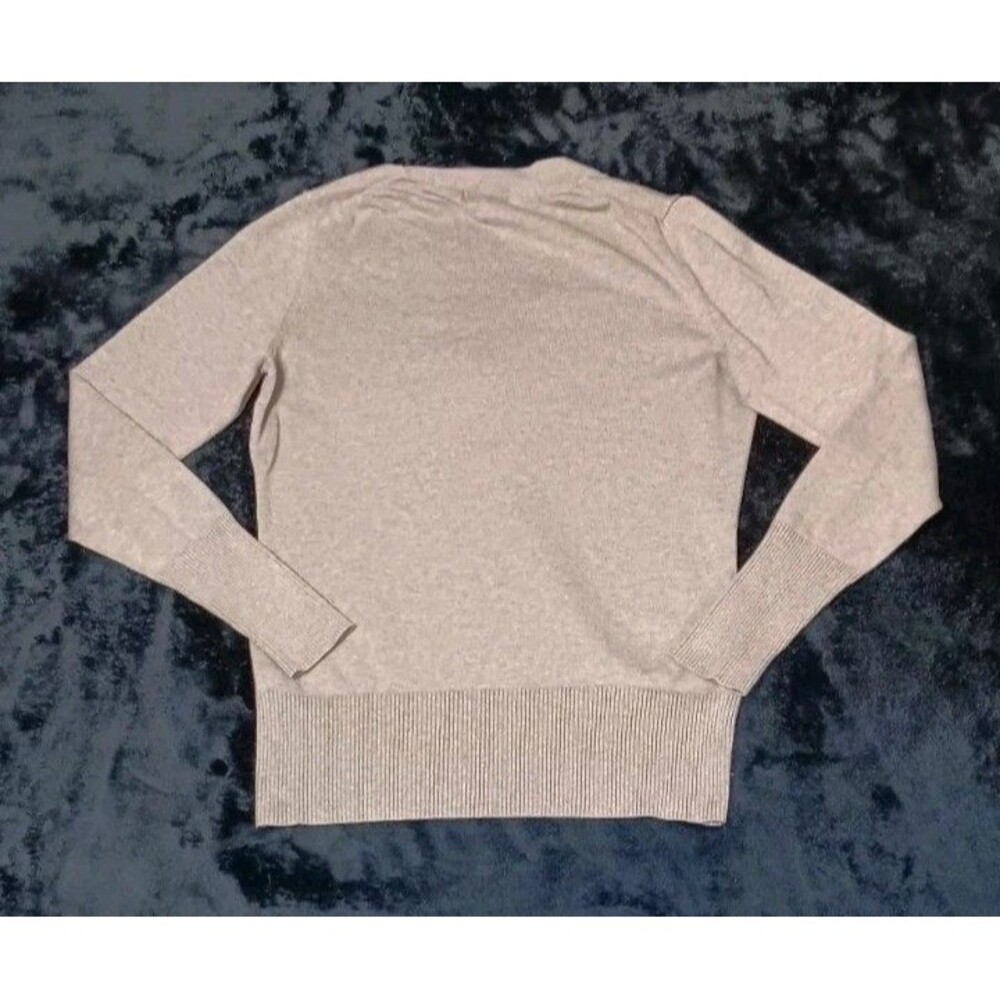 Banana Republic Silk Cotton Cashmere Blend Vneck Sweater S Taupe Brown Preppy - Picture 13 of 13